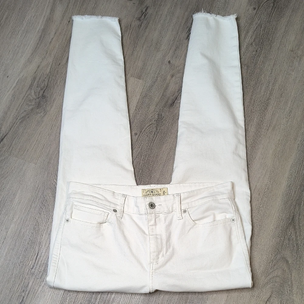 sac316🍀Ava Skinny Lucky Brand White Denim Jeans - Picture 2 of 7